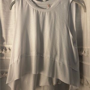 Free People White Layered Tank Top